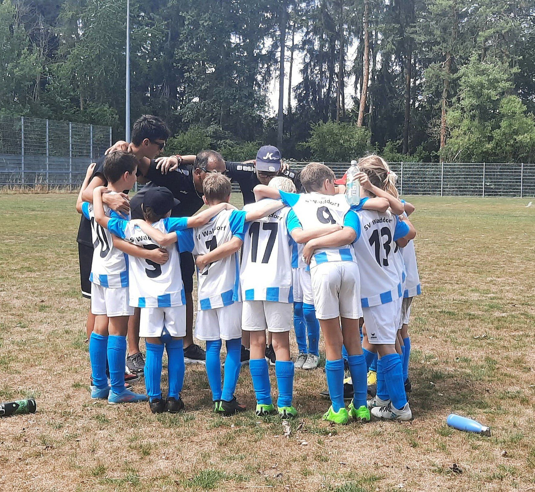 Einschwören und Motivieren vor Spielbeginn